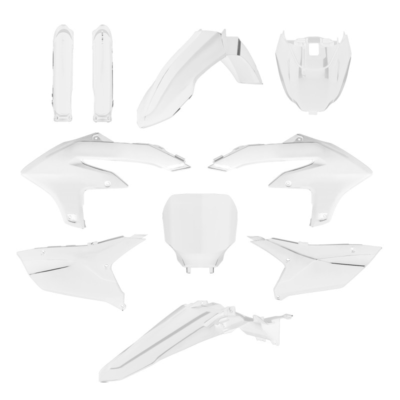 Kit de plásticos en color azul para Yamaha YZ, ideal para motocross, incluye guardabarros y paneles laterales.
