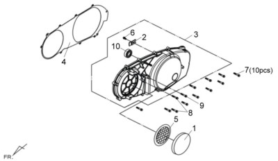 Junta tapa motor izquierda Maxsym 400