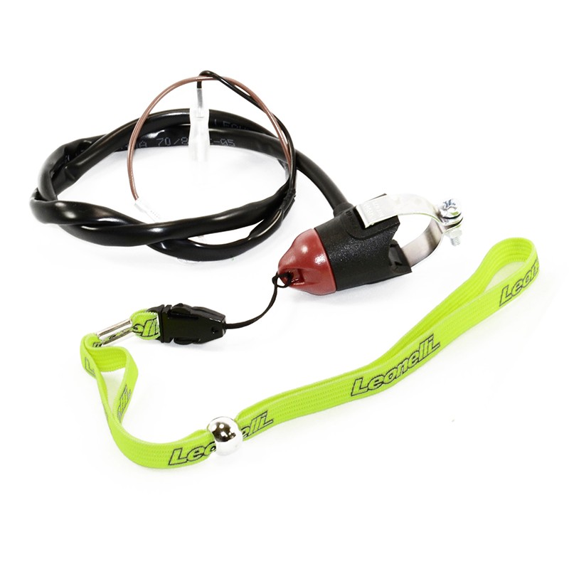 Dispositivo de seguridad hombre al agua Leonelli con correa negra y sistema de imán cinta amarillo