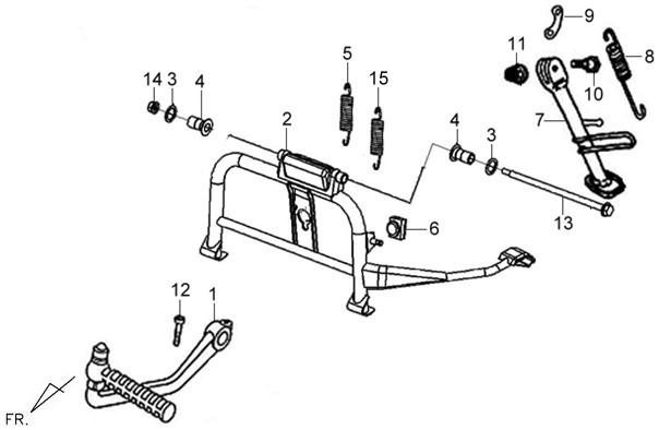 Muelle caballete lateral SYM Allo, Fiddle, Jet 4, Mio, Orbit, Symphony, DD50