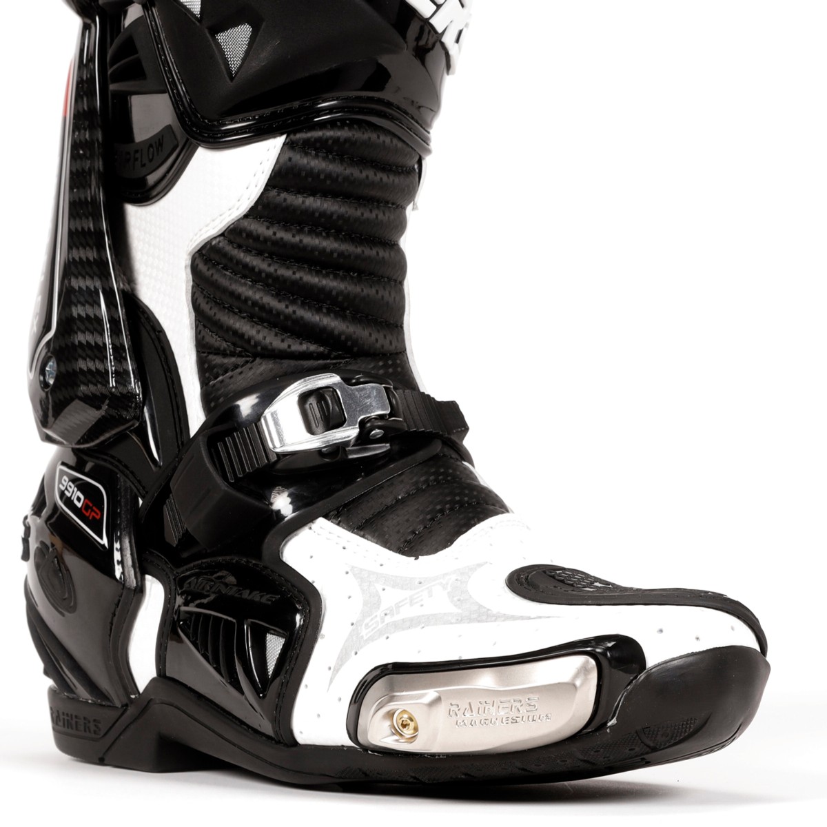 Botas RAINERS 999GP CARBONO RACING BLANCO/NEGRO 3