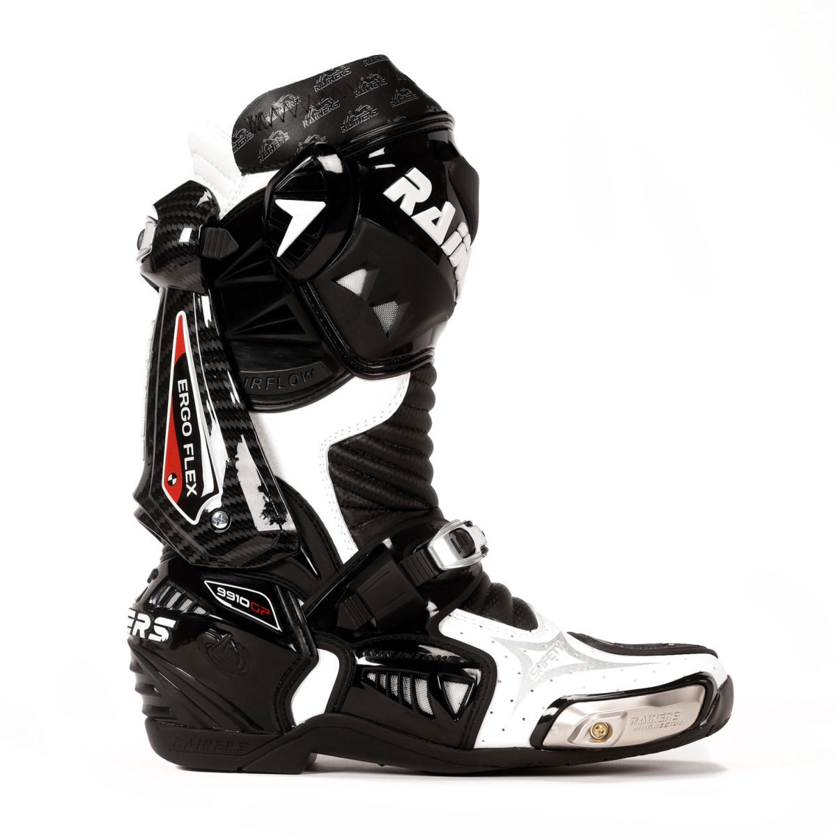 Botas RAINERS 999GP CARBONO RACING BLANCO/NEGRO