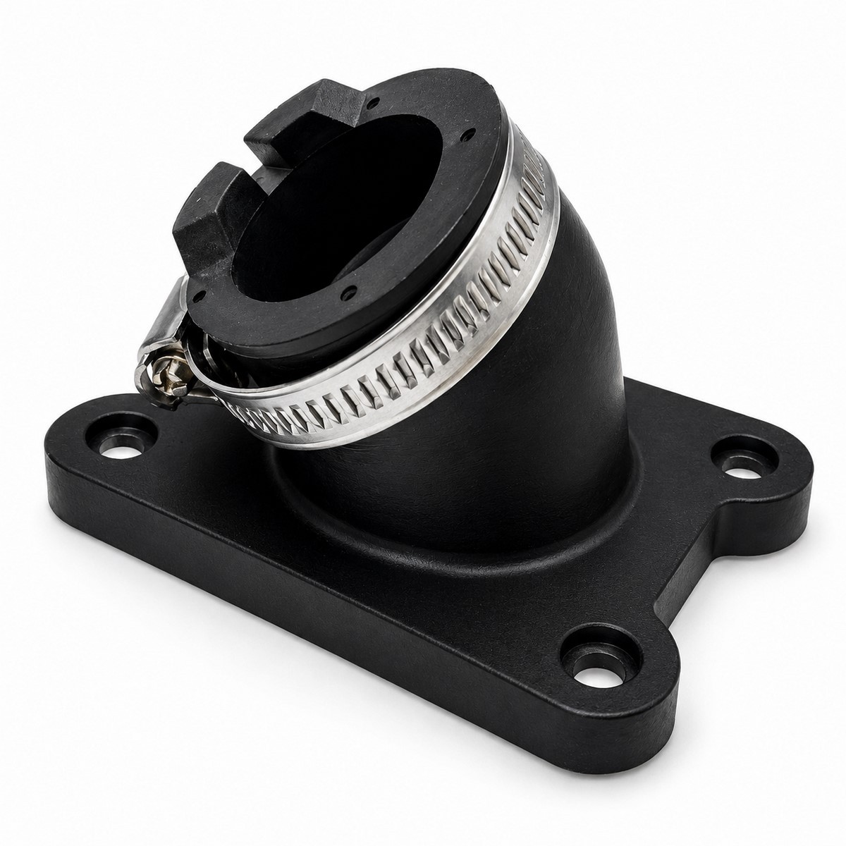 Tobera de admisión curvada 25mm compatible motor AM6 y carburadores 19-21mm