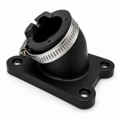 Tobera de admisión curvada 25mm compatible motor AM6 y carburadores 19-21mm