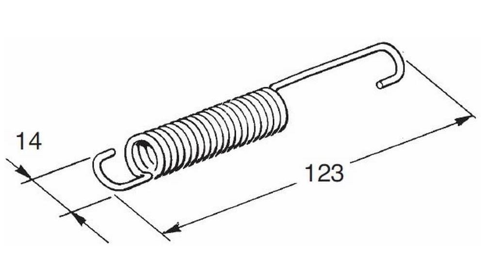 Muelle caballete Vespa PK 50/125, Puch Maxi (123 mm.) 1