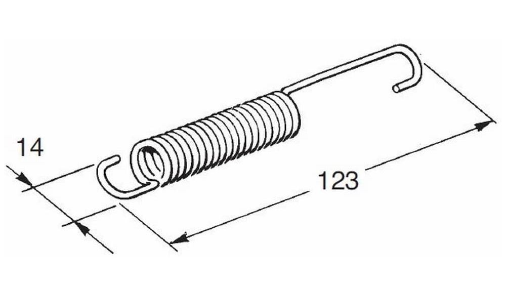 Muelle caballete Vespa PK 50/125,Puch Maxi (123 mm.) 1