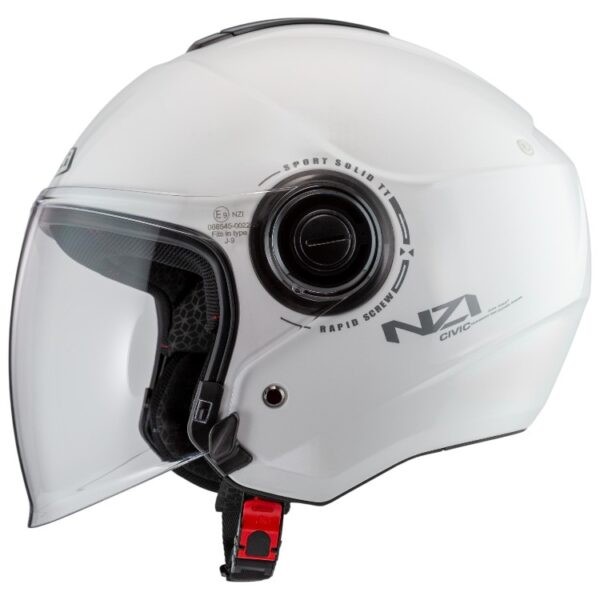 Casco NZI Civic Solid Nouveau blanco homologado ECE R22.06 ligero para moto