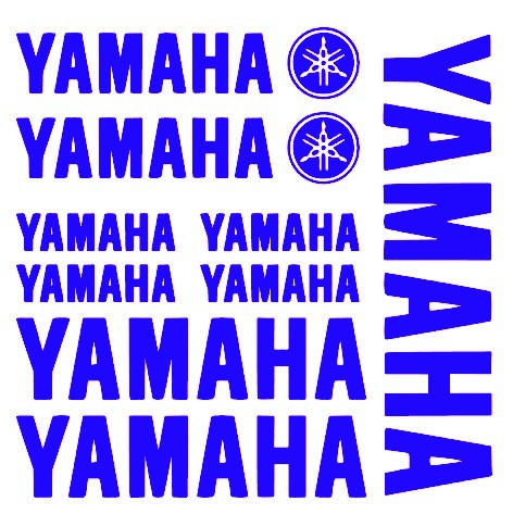 Kit de 11 pegatinas Yamaha decorativas en vinilo de corte resistente para moto, coche o superficies lisas