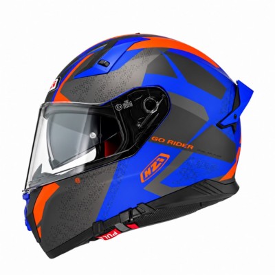 Casco NZI GO RIDER TRIDENT BLUE&ANTRACITE&ORANGE