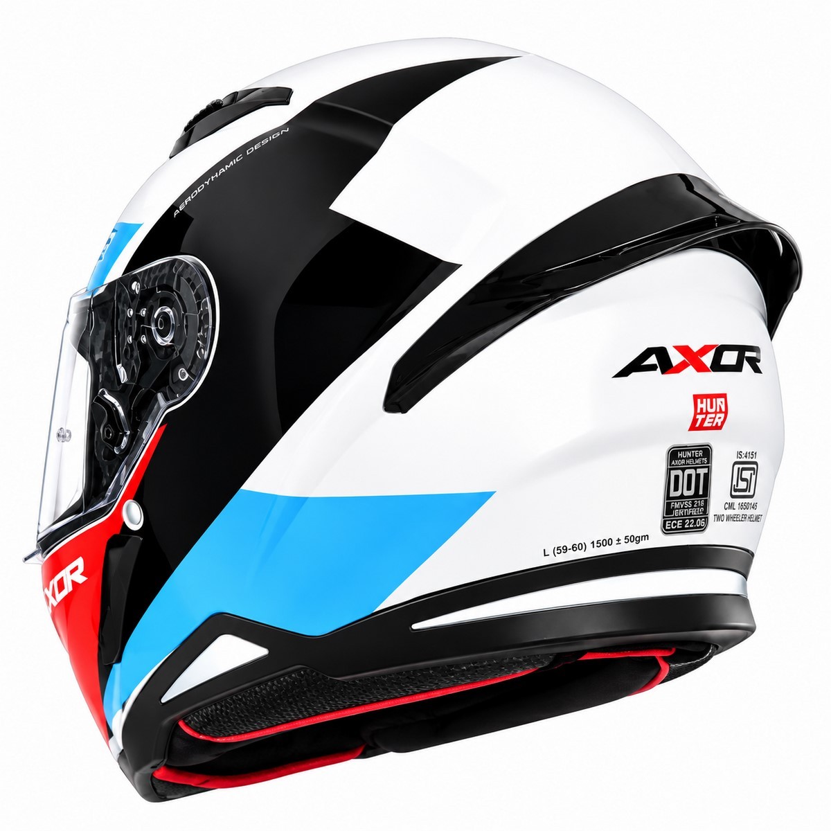 Casco AXOR HUNTER TURBO Blanco Rojo