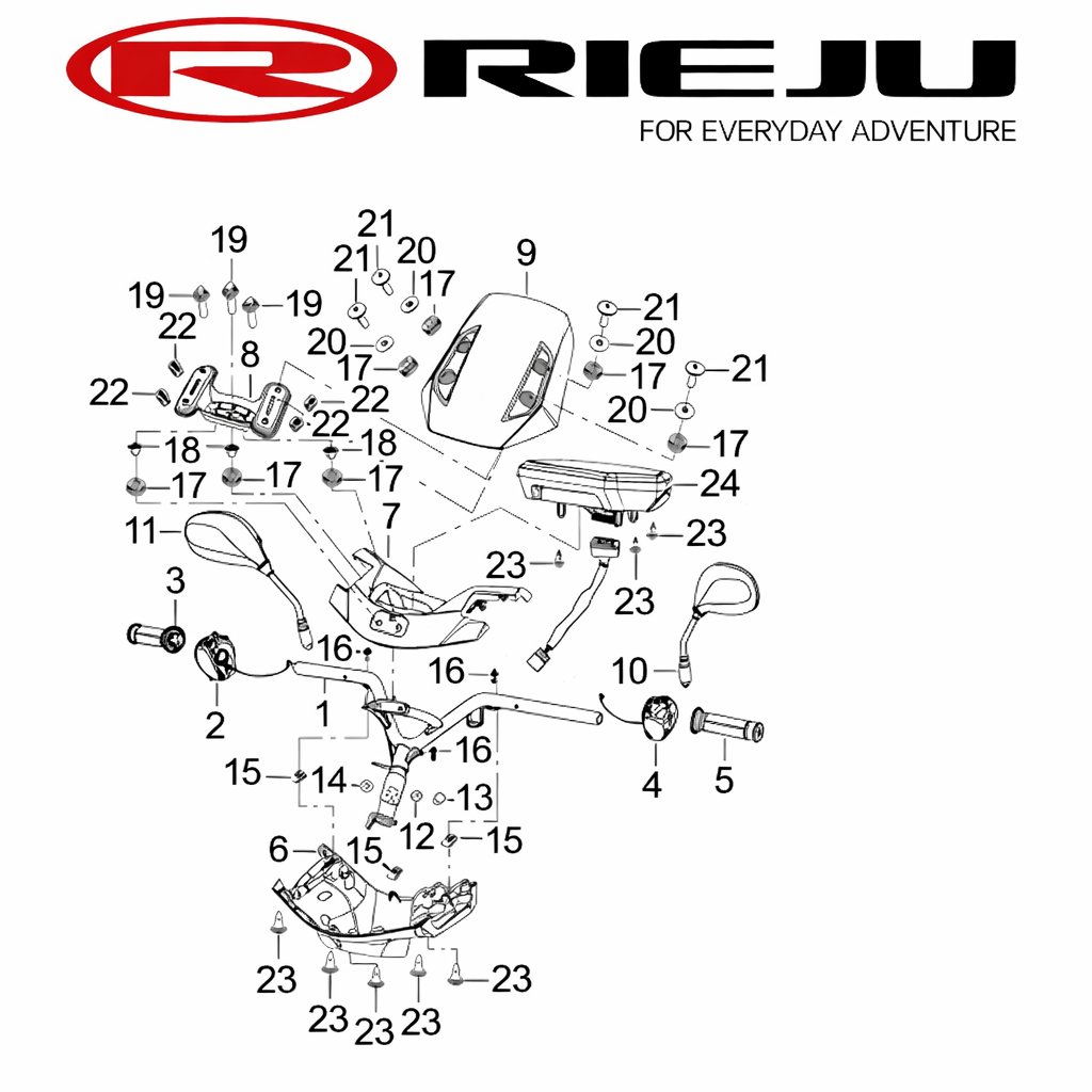 Cúpula delantera manillar Rieju E-City