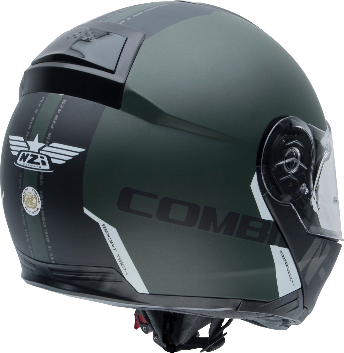 Casco NZI Combi 2 DUO FLYDECK Verde Mate 1