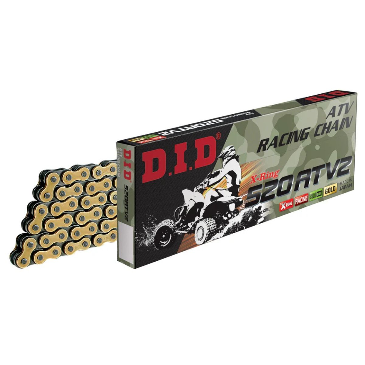 Cadena DID GB520ATV2/092 X-Ring abierta con clip para ATV y quad Yamaha YFM 250, YFM 660 R y YFS 200 Blaster