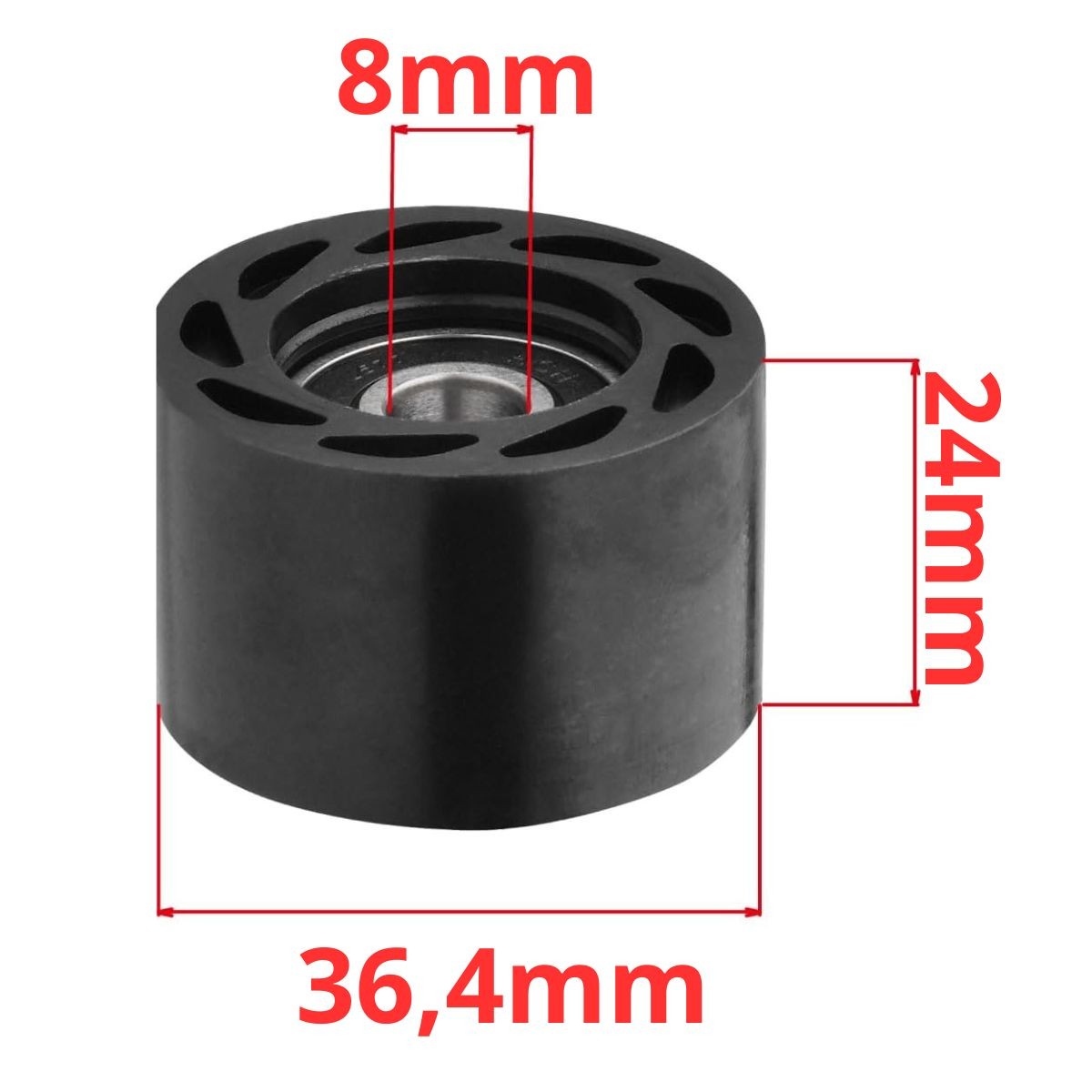 Rodillo de cadena de 36,4mm Negro