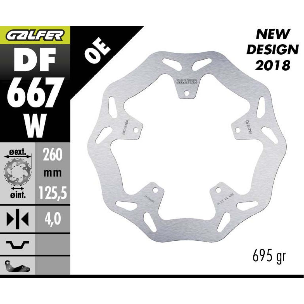Disco de freno Galfer 260x4 mm compatible Piaggio Beverly, Nexus, X9, Aprilia SR Max 300, Derbi GP1, Peugeot Satelis