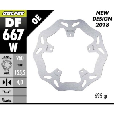 Disco de freno Galfer 260x4 mm compatible Piaggio Beverly, Nexus, X9, Aprilia SR Max 300, Derbi GP1, Peugeot Satelis
