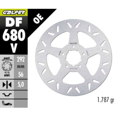 Disco GALFER DF680V delantero (292×5 mm) para múltiples modelos Harley-Davidson. Alto rendimiento y fiabilidad Galfer. Consulta compatibilidades completas y mejora la frenada de tu moto.