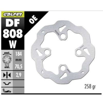 Disco de freno delantero Galfer W Fixed 184x2,9 mm para motos de trial Gas Gas, Montesa, Sherco, TRS, Vertigo y Electric Motion
