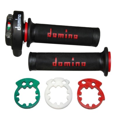 Puño de gas Desmodrómico Domino XM2 + Puños con reguladores de recorrido.