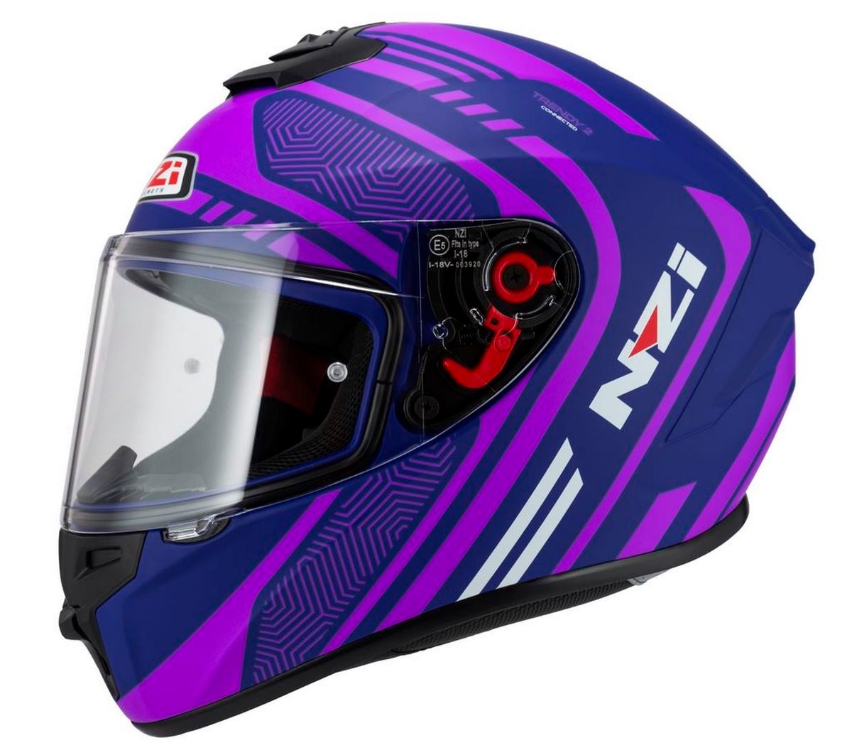 Casco NZI Trendy 2 CONNECTED DARK Azul/Rosa Mate