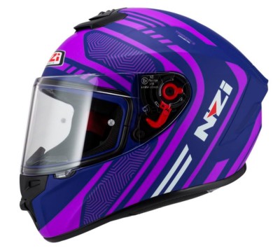 Casco NZI Trendy 2 CONNECTED DARK Azul/Rosa Mate