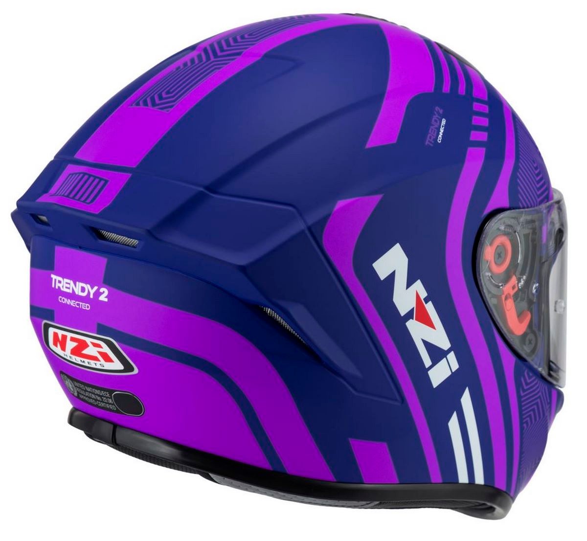 Casco NZI Trendy 2 CONNECTED DARK Azul/Rosa Mate 1
