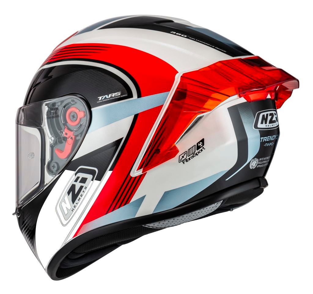 Casco NZI Trendy 3 STREAM RAPID Blanco, Rojo + Pantalla Negra Regalo 8