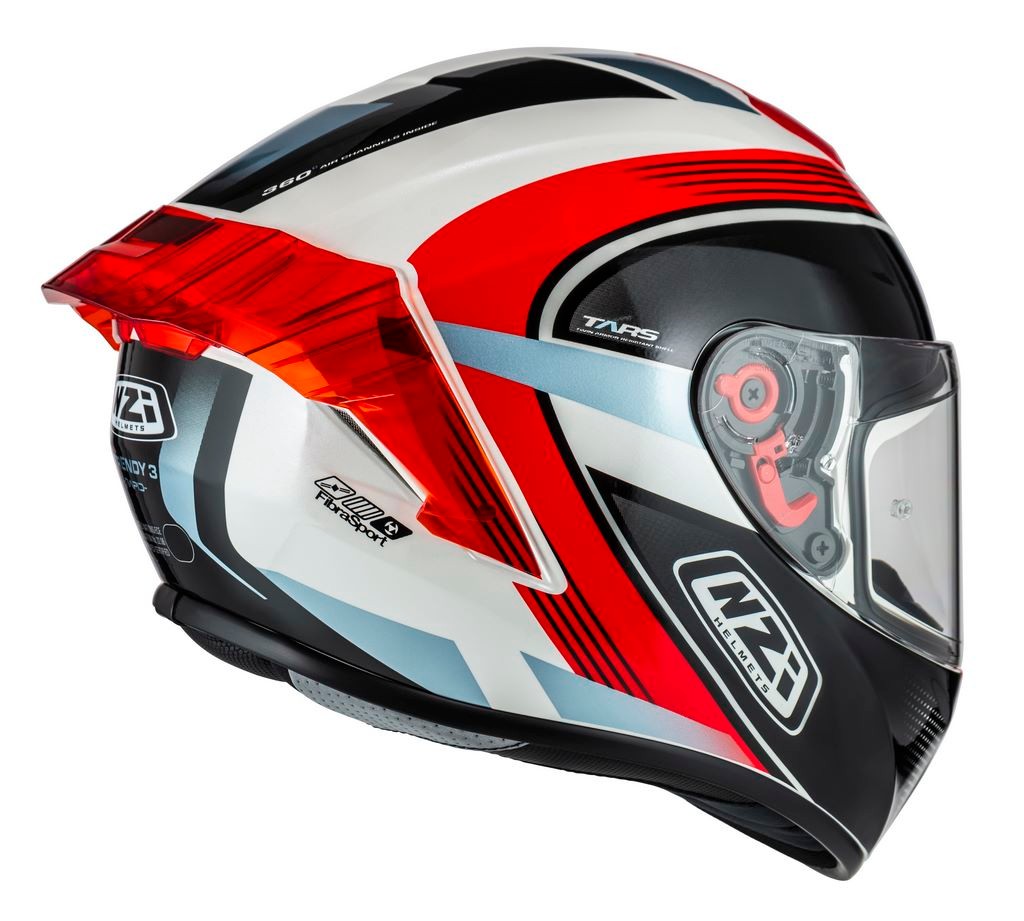 Casco NZI Trendy 3 STREAM RAPID Blanco, Rojo + Pantalla Negra Regalo 9