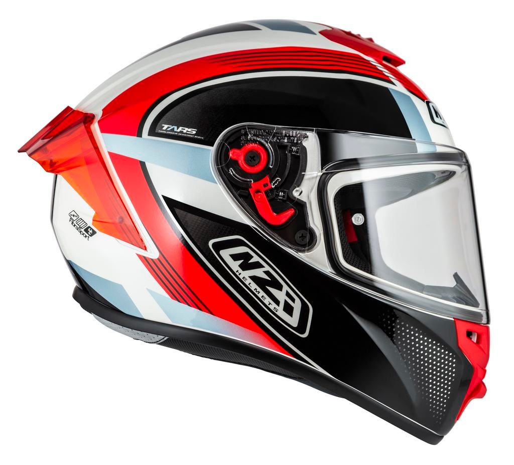 Casco NZI Trendy 3 STREAM RAPID Blanco, Rojo + Pantalla Negra Regalo 6