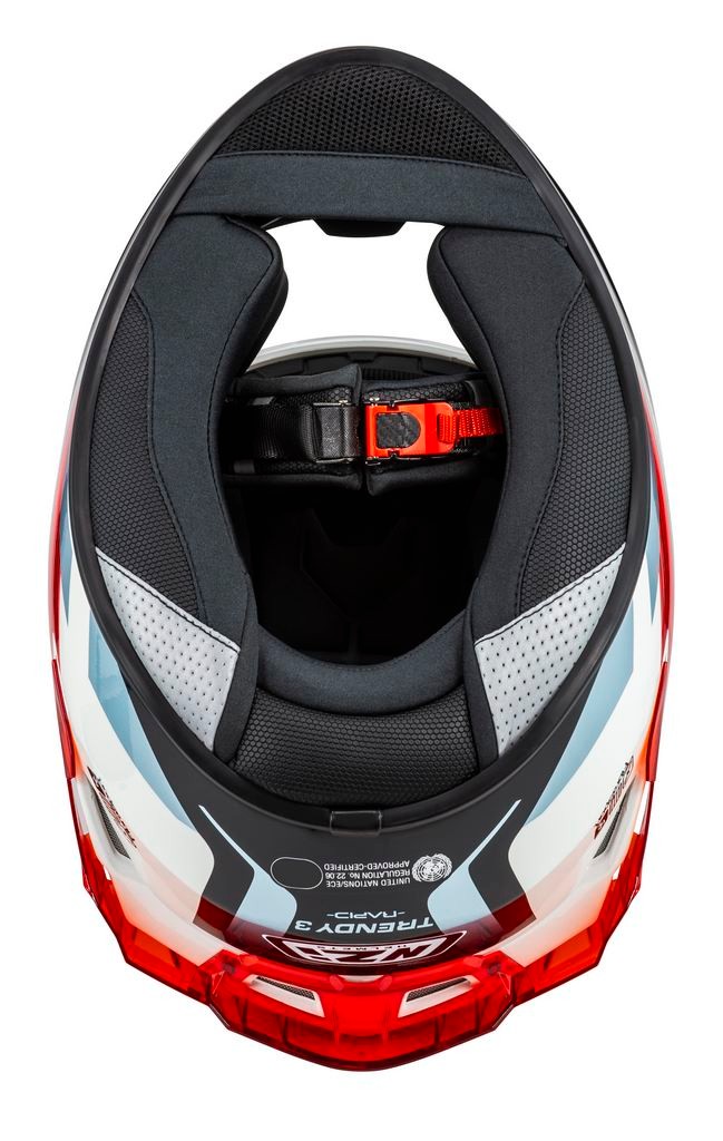 Casco NZI Trendy 3 STREAM RAPID Blanco, Rojo + Pantalla Negra Regalo 4