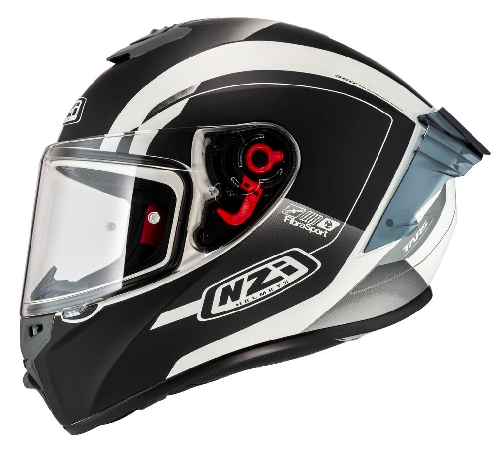 Casco NZI Trendy 3 STREAM ELEGANCE Negro, Blanco Mate + Pantalla Negra Regalo 2