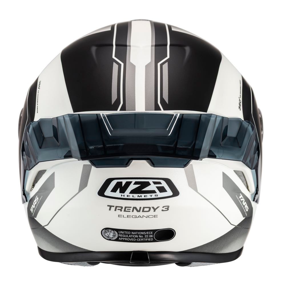 Casco NZI Trendy 3 STREAM ELEGANCE Negro, Blanco Mate + Pantalla Negra Regalo 3