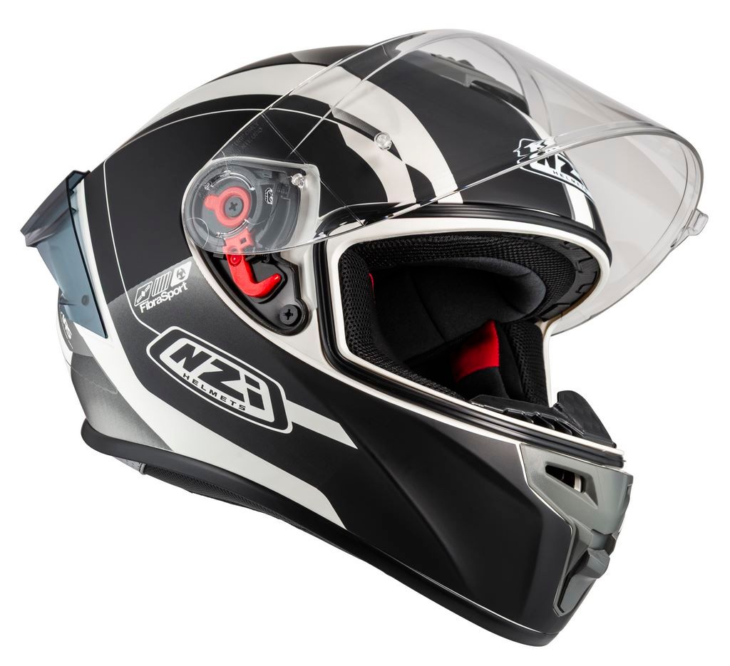 Casco NZI Trendy 3 STREAM ELEGANCE Negro, Blanco Mate + Pantalla Negra Regalo 5