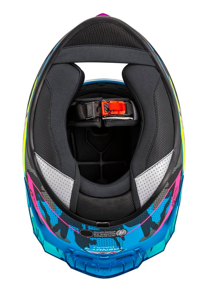 Casco NZI Trendy 3 STREAM CAMU Neon, Azul, Rosa Mate + Pantalla Negra Regalo 8