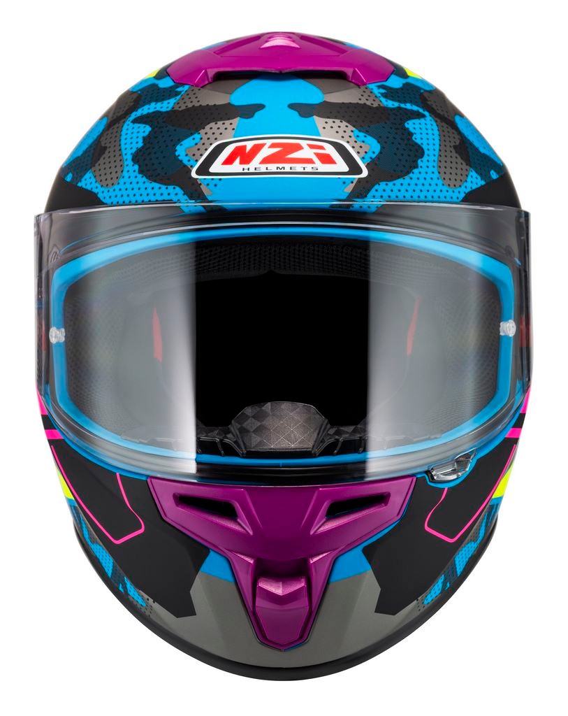 Casco NZI Trendy 3 STREAM CAMU Neon, Azul, Rosa Mate + Pantalla Negra Regalo 7