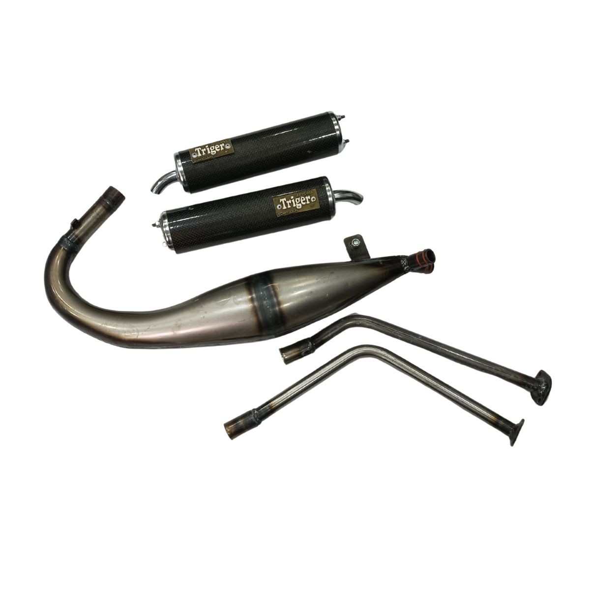 Tubarro Triger Yamaha TZR 50 doble salida no homologado con silenciosos de carbono