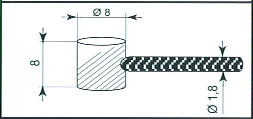 Cable embrague standard 8X8 1900 mm.