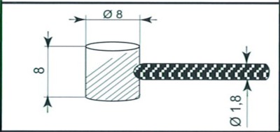 Cable embrague standard 8X8 1900 mm.