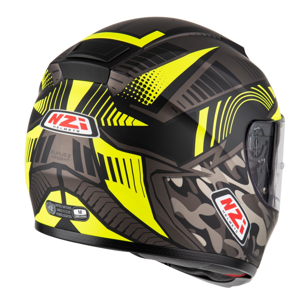 Casco NZI EURUS 2 DESERT BLACK&YELLOW Mate 1