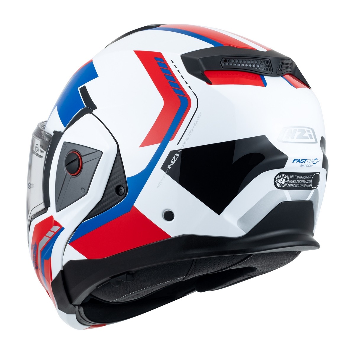 Casco modular moto NZI Fastback Shadow con visor solar