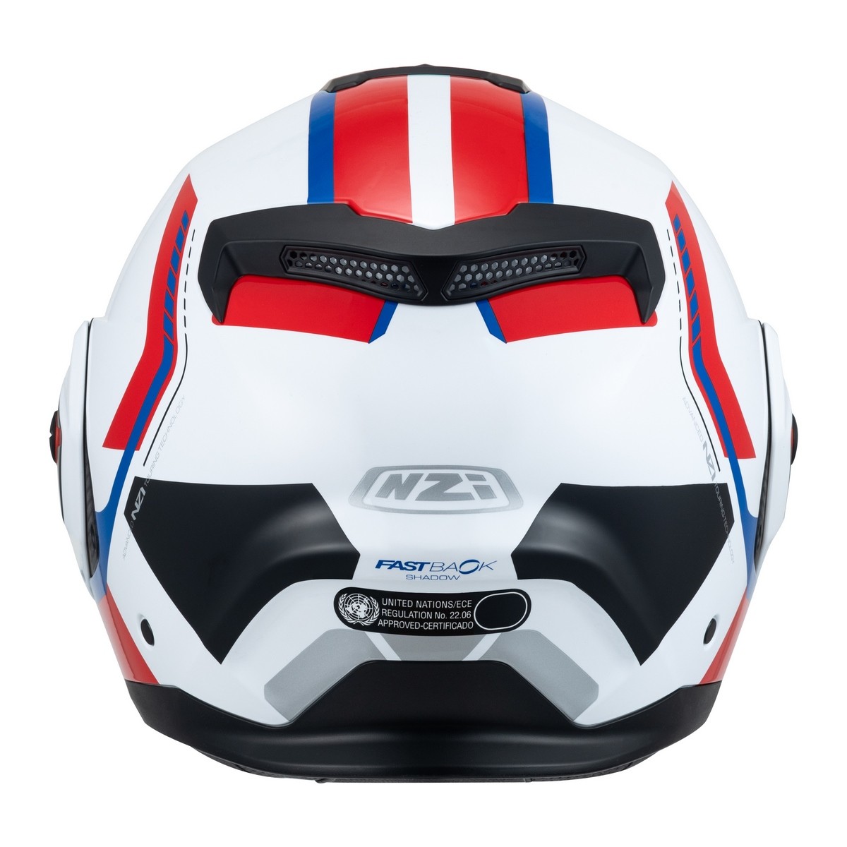 Casco NZI FASTBACK DUO SHADOW Blanco/Rojo/Azul