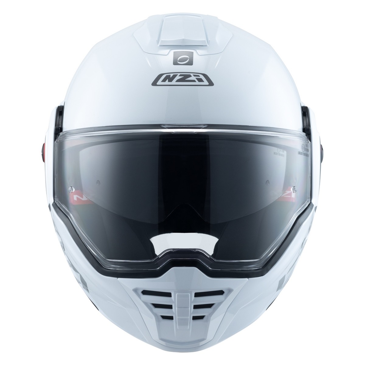 Casco de moto modular NZI Fastback blanco brillante