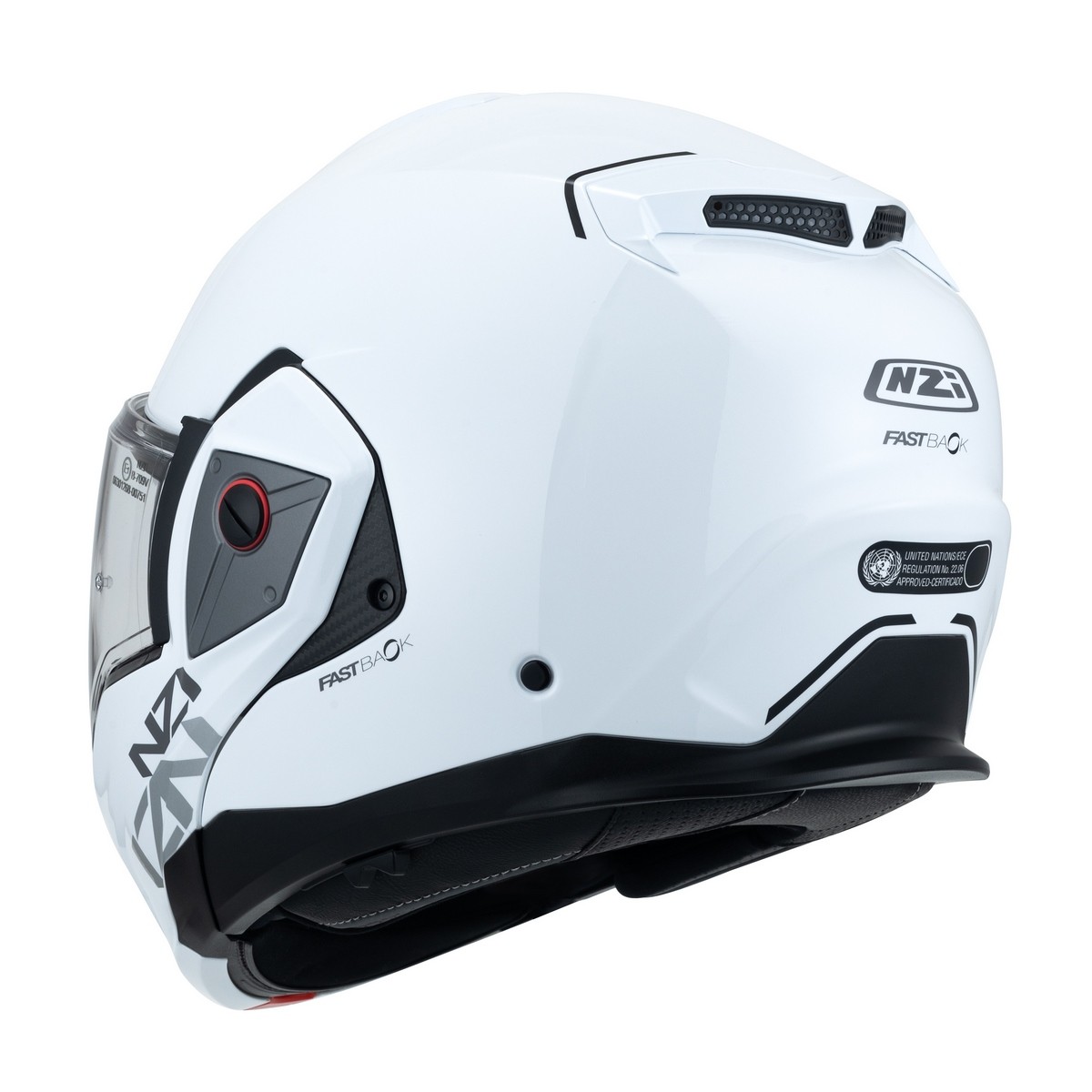 Casco modular NZI Fastback blanco brillo homologado 22.06