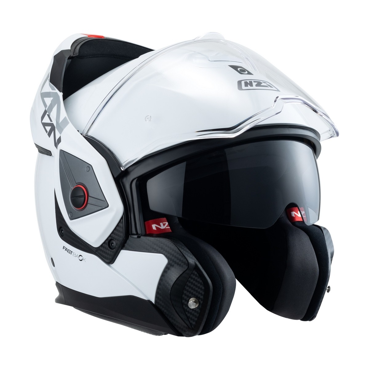 Casco abatible NZI Fastback blanco brillo para moto
