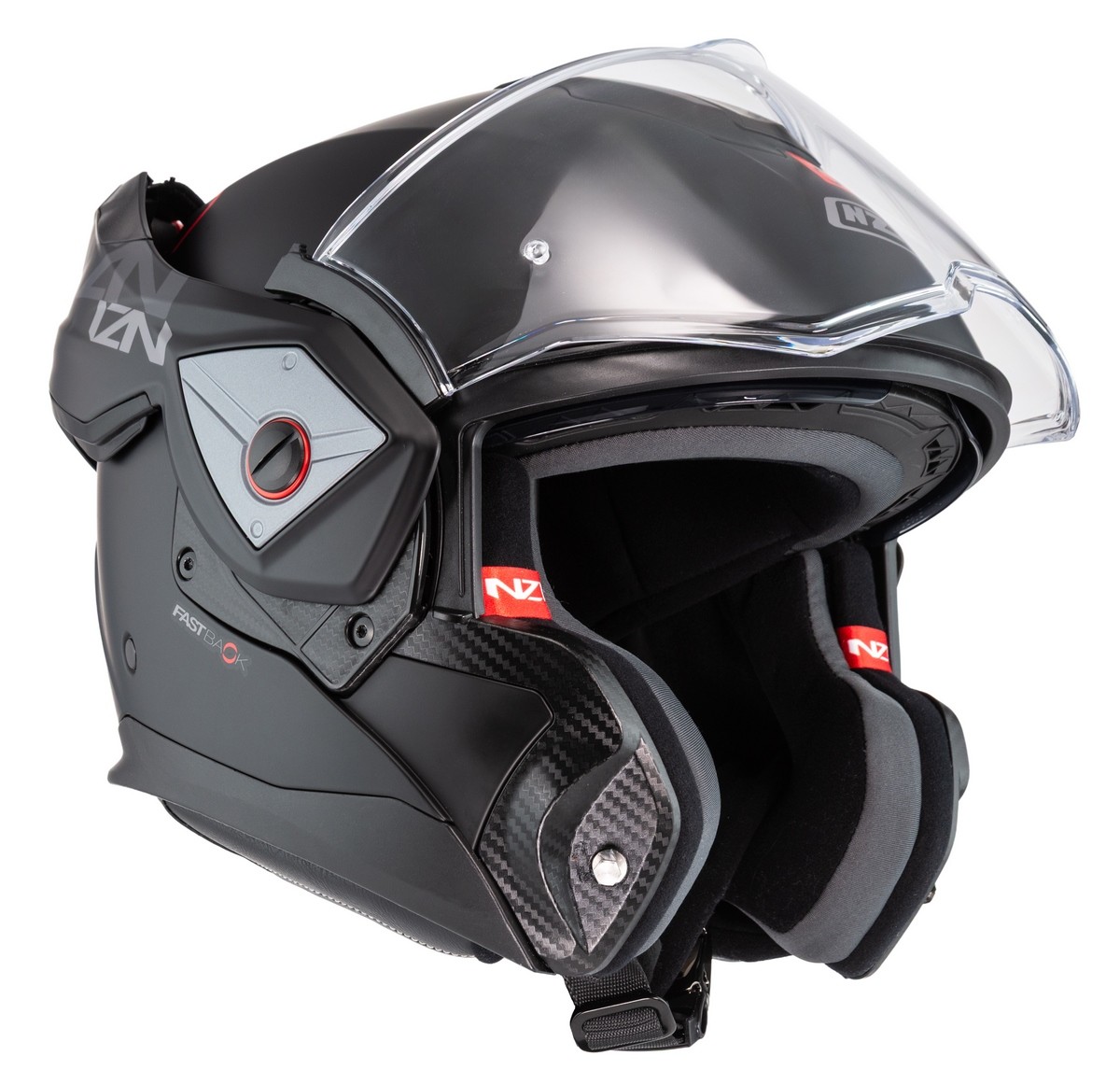Casco abatible NZI Fastback negro mate para moto
