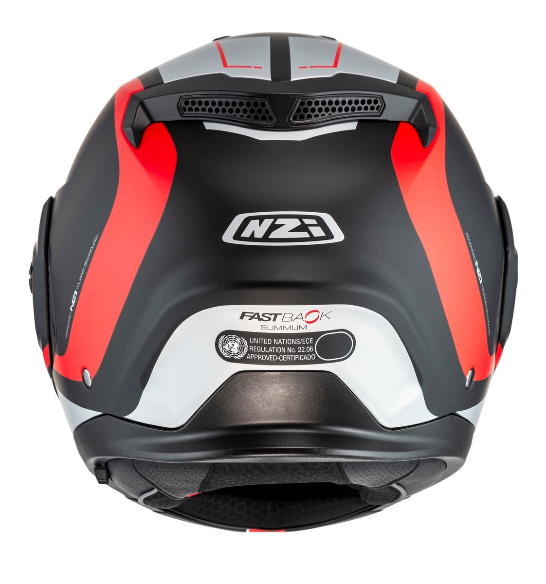 Casco NZI FASTBACK DUO SUMMUN Negro/Rojo MATE
