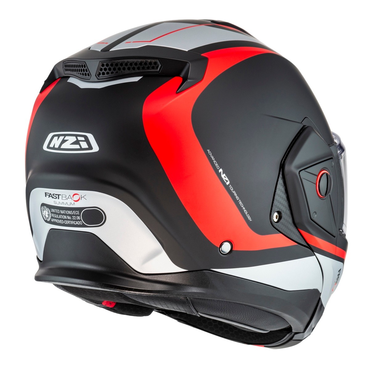Casco NZI FASTBACK DUO SUMMUN Negro/Rojo MATE