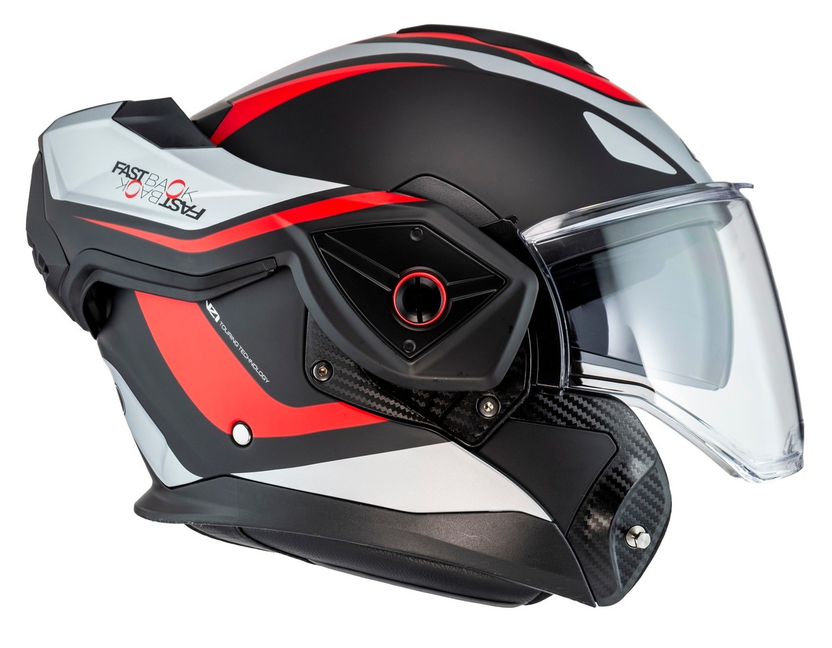 Casco modular NZI Fastback SUMMUM negro rojo homologado