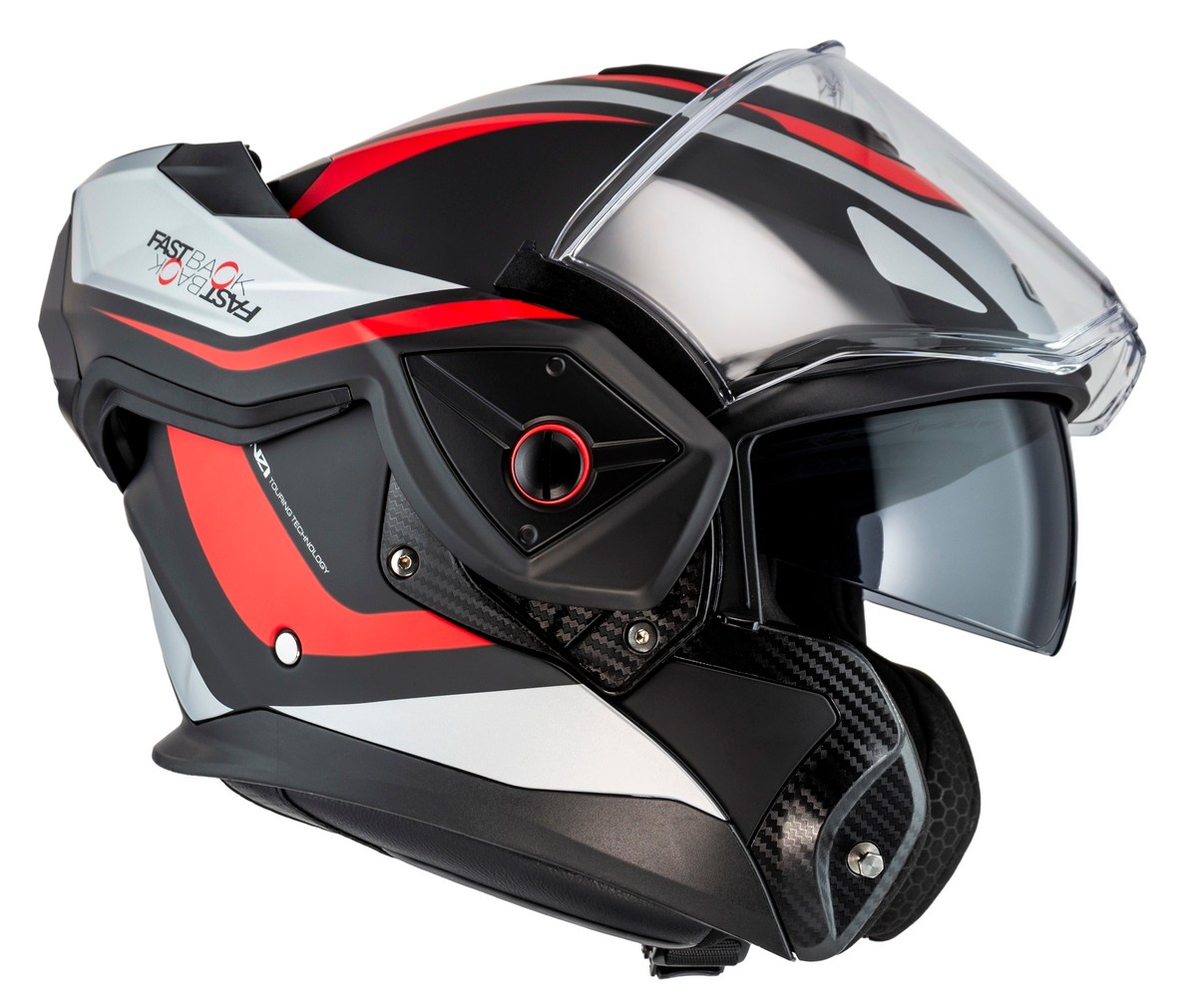 Casco abatible NZI Fastback SUMMUM negro y rojo