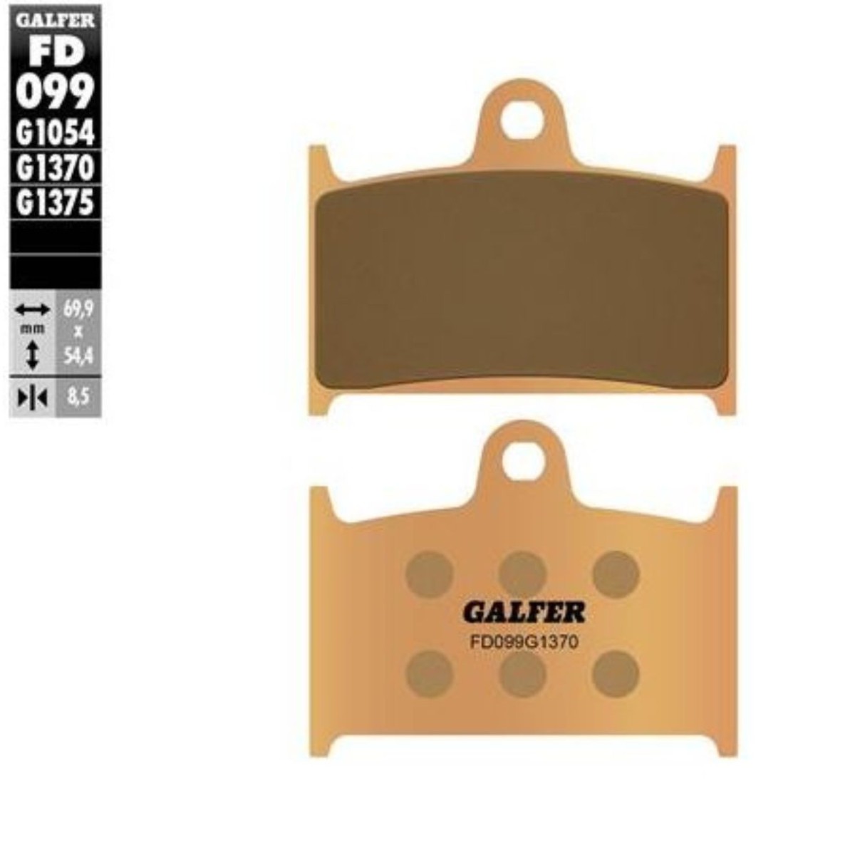 Pastillas de freno Galfer FD099G1370 Compuesto Sinter Street
